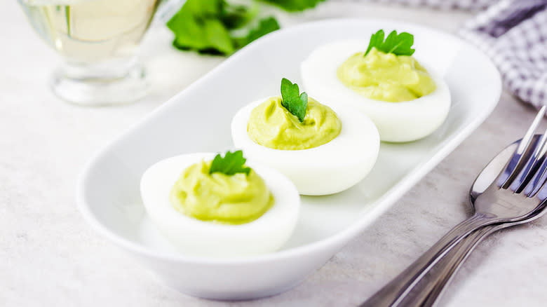 pesto deviled eggs