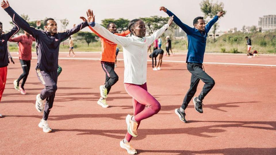 Ethiopian athletes during training ahead of the Paris 2024 Olympic Games in Addis Ababa, Ethiopia - Saturday, June 1, 2024