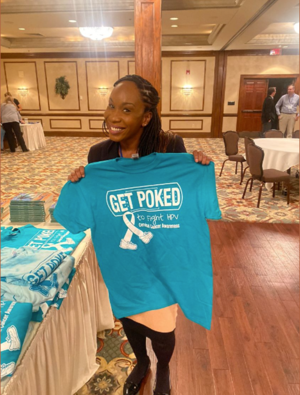 Gabrielle Darville-Sanders at the Vaccinate Indiana event in November 2022. Darville-Sanders said that boys are actually the highest carriers of HPV, but they don’t have clinical symptoms like girls do.