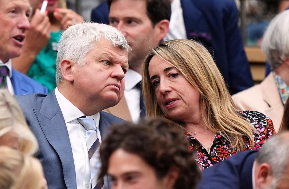 Adrian Chiles and Katharine Viner (Zac Goodwin/PA Wire)