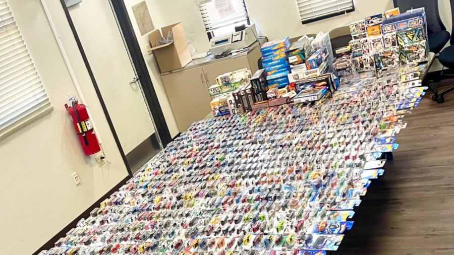 Over $15,000 worth of stolen toys and merchandise was discovered at the suspect's Adelanto home on August 6, 2024. (San Bernardino County Sheriff’s Department)