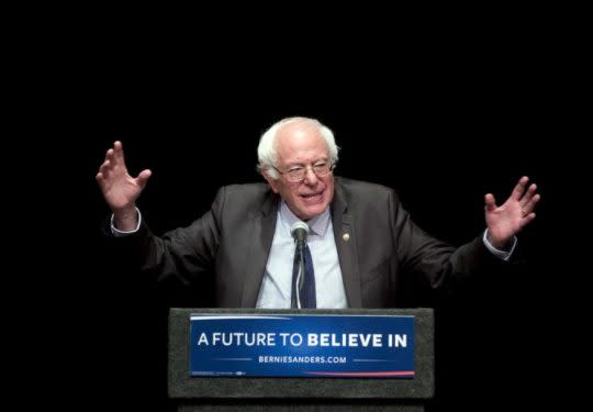 Bernie Sanders delivers his "Where We Go From Here" speech on June 24 in Albany, N.Y. (Photo: Mike Groll/AP)