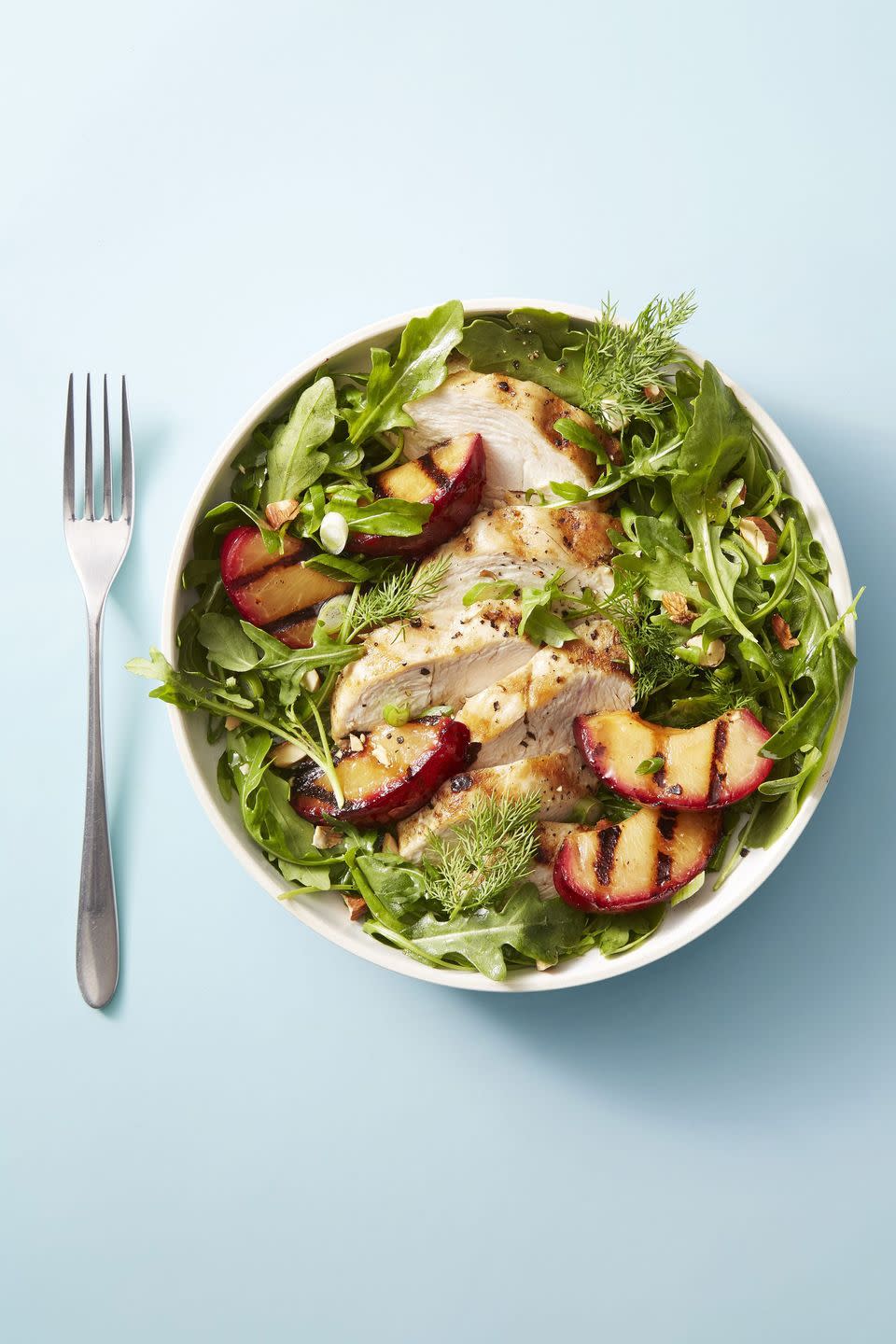 <p>Plums add a sweet and tangy note to this summery herb-packed salad.</p><p>Get the <a href="https://www.goodhousekeeping.com/food-recipes/easy/a21601672/chicken-and-red-plum-salad-recipe/" rel="nofollow noopener" target="_blank" data-ylk="slk:Chicken and Red Plum Salad recipe;elm:context_link;itc:0;sec:content-canvas" class="link "><strong>Chicken and Red Plum Salad recipe</strong></a><em>.</em> </p>