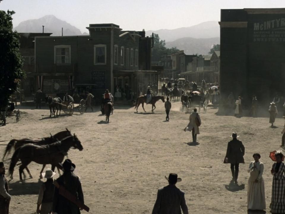 A scene from "Westworld" season one showing the fake town of Sweetwater.