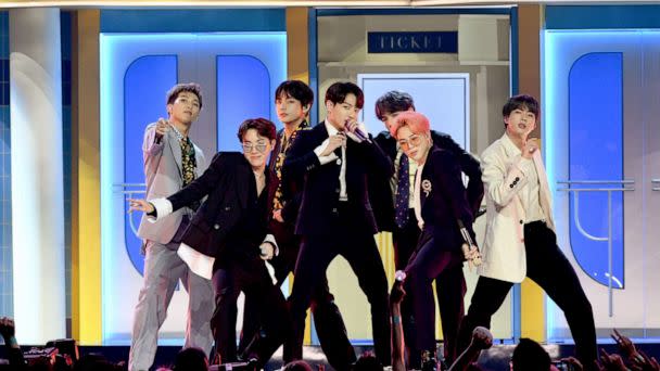 PHOTO: BTS perform onstage during the 2019 Billboard Music Awards at MGM Grand Garden Arena on May 01, 2019 in Las Vegas. (Kevin Winter/Getty Images, FILE)