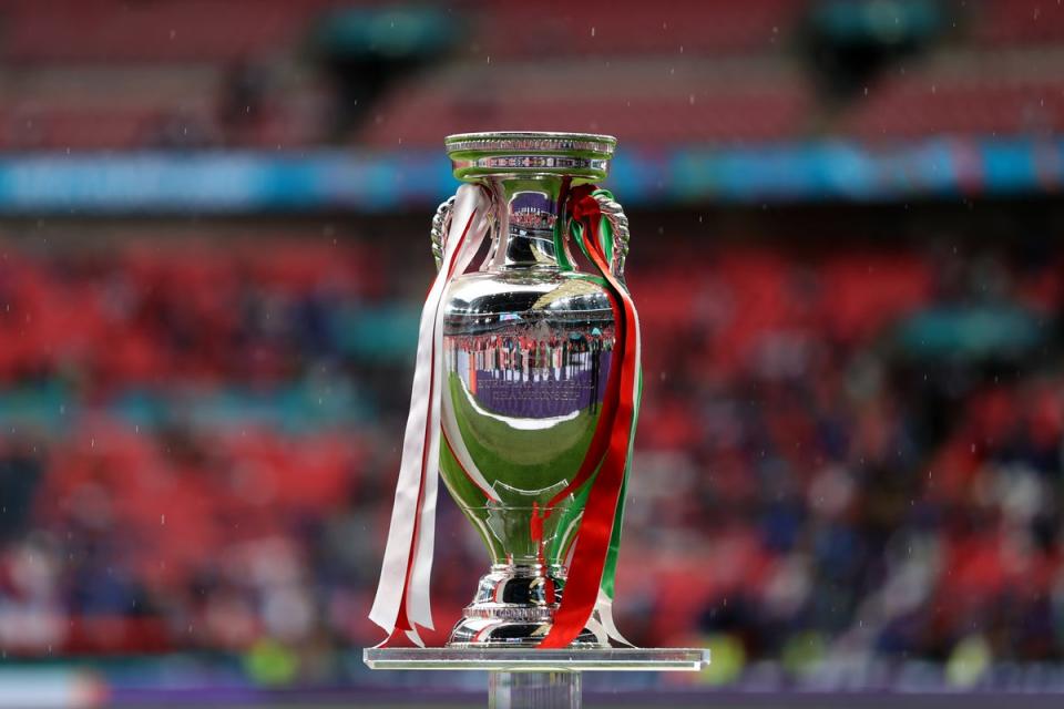 The Henri Delaunay Cup prior to the UEFA Euro 2020 Championship Final, played at Wembley in July 2021 (Getty Images)