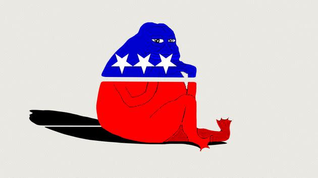 The Groyper Old Party.  (Photo: Illustration: HuffPost; Photos: ADL)