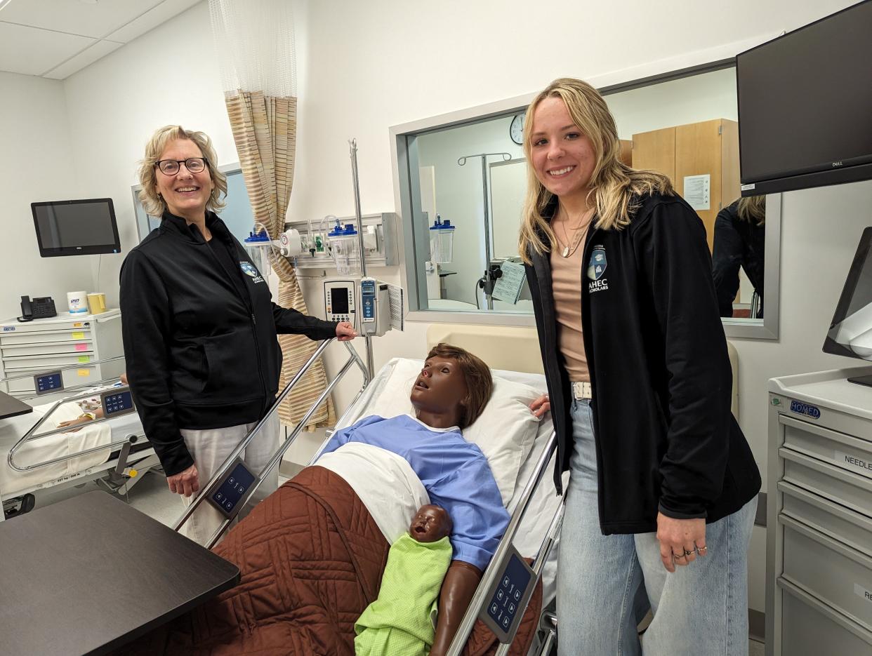 AHEC Director Karen Jepsen and Lana Ulrich, a nursing student at Kent State University's Stark campus, who enrolled in AHEC, a free curriculum created to give healthcare students a better understanding of underserved communities through practical experience.