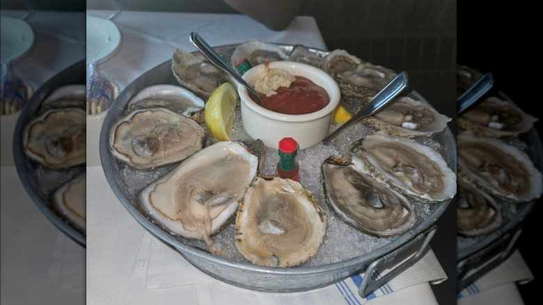Classy raw oyster appetizer
