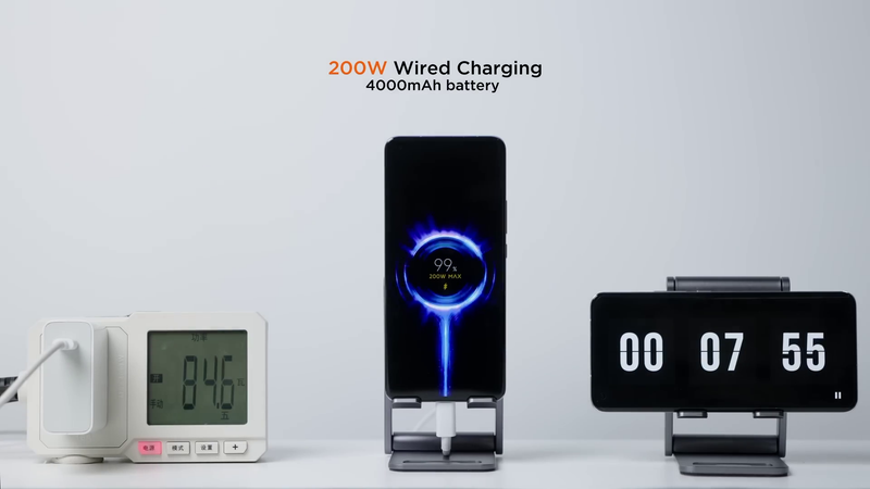 A screenshot from the video of Redmi charging its phone super fast