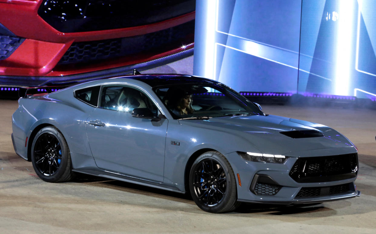 Ford Motor Co. introduces the 2024 Mustang vehicle during media day of the North American International Auto Show in Detroit, Michigan, U.S., September 14, 2022. REUTERS/Rebecca Cook