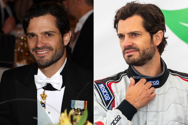 <p>Pascal Le Segretain/Getty; Michael Campanella/Getty </p> Prince Carl Philip at the Nobel Prize Banquet 2018 at City Hall on December 10, 2019; Prince Carl Philip of Sweden during the Prince Carl Philip Racing Trophy at GTR Motorpark on August 28, 2021.