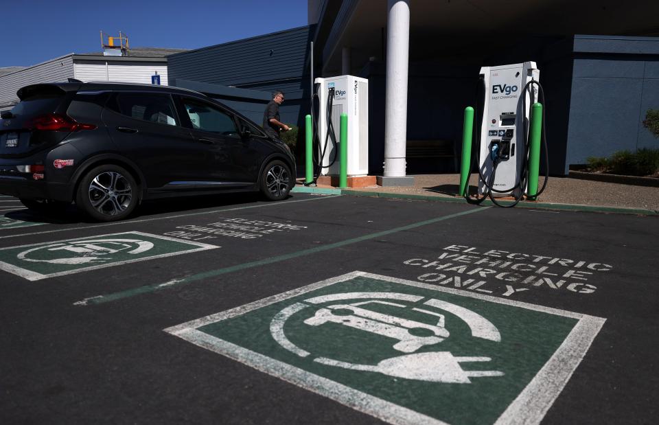 File: An electric car charging station.