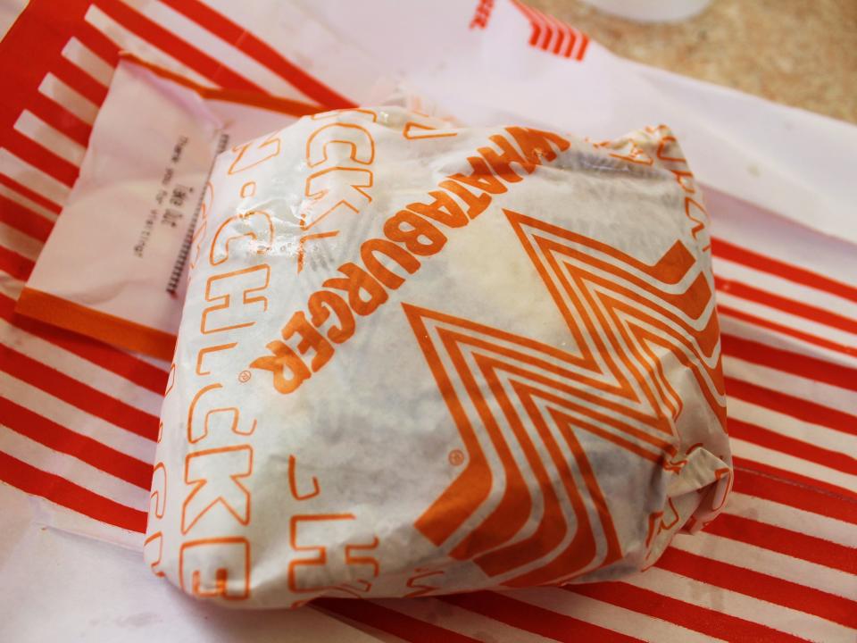 whataburger chicken sandwich wrapped in paper