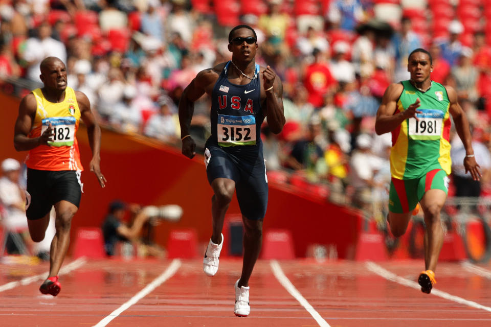 Adam Harris of Guyana (right) lost during the men's 200m during Day 10 of the Beijing 2008 Olympic Games. However, this year six Guyanese Olympic hopefuls will set out to win the first gold medal for their home country. (Photo by Mark Dadswell/Getty Images)