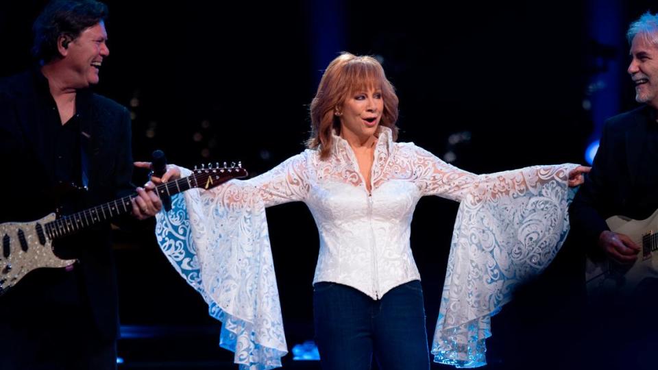 Reba McEntire in concert at Raleigh, N.C.’s PNC Arena, Saturday night, Dec. 3, 2022.