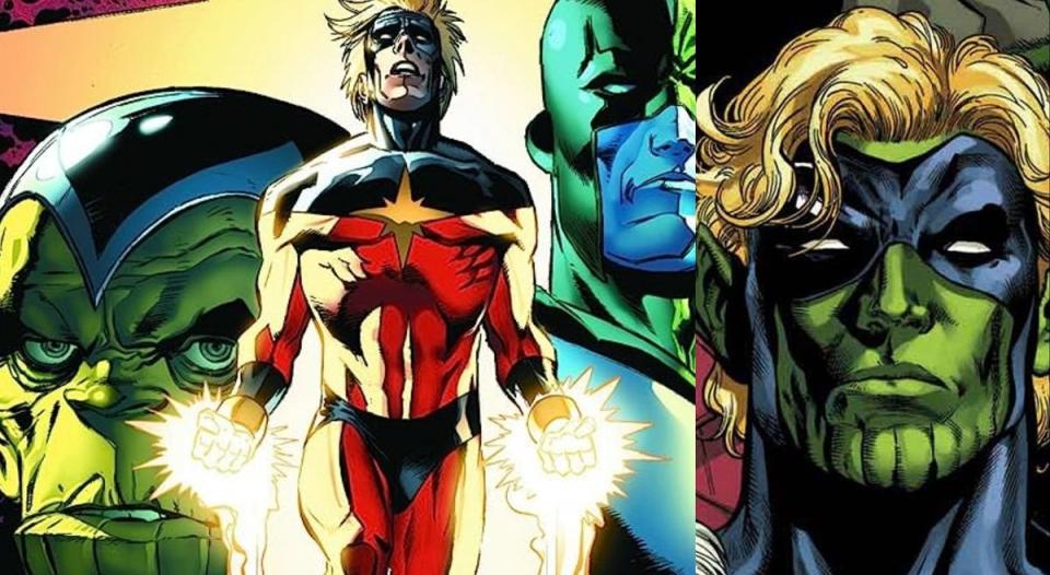 Mar-Vell, the original Kree hero Captain Marvel, and his Skrull decoy.