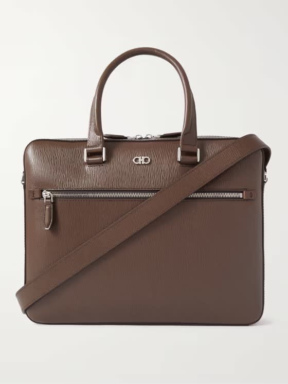 Salvatore-Ferragamo-Logo-Detailed-Textured-Briefcase