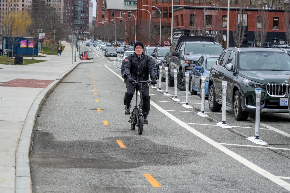 The South Water Street bike path in Providence.