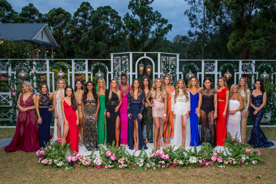 Pictured here are the twenty eight contestants of Channel Ten reality show The Bachelor