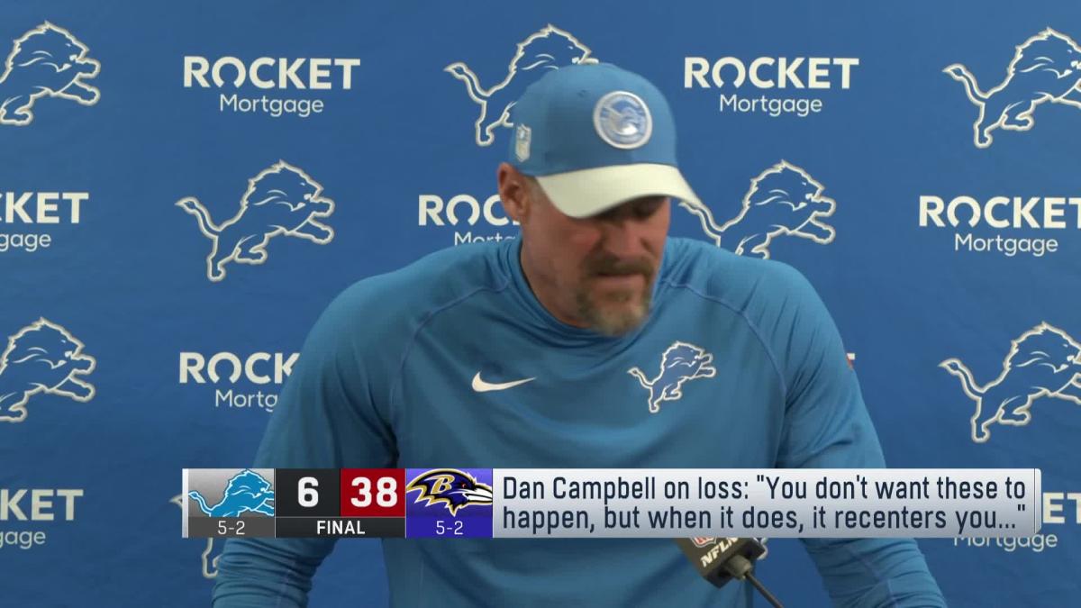 Dan Campbell’s Response to Lions’ Devastating 38-6 Defeat against Ravens