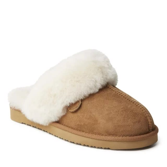 Fireside by Dearfoams Women’s Sydney Genuine Shearling Scuff Slippers