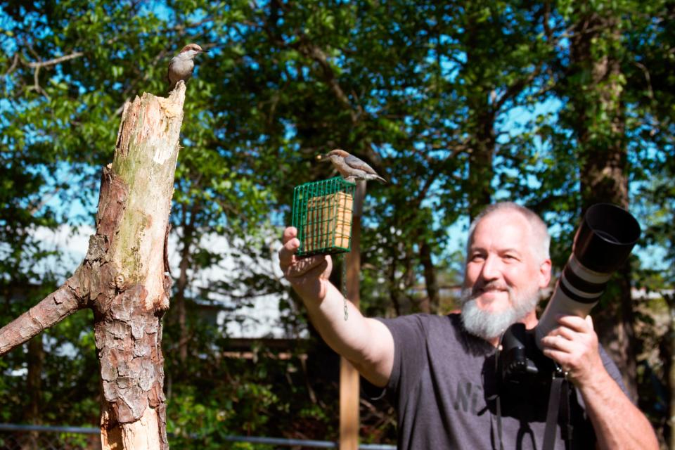 Everyone's doing it: Michael Kopack Jr. has become an amateur bird-watcher during the coronavirus pandemic.