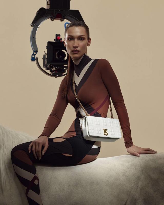 Bella Hadid Models Burberry's New Lola Bag With Boots & Sandals