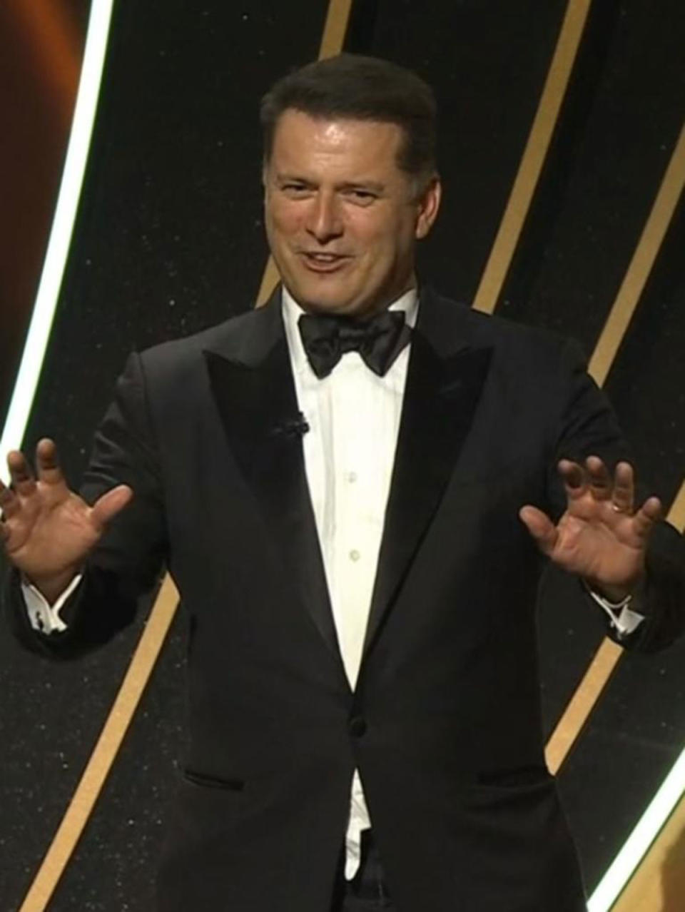 Karl Stefanovic on stage at the Logies
