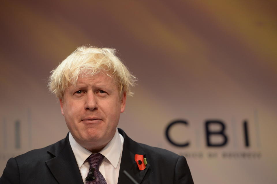 Mayor of London Boris Johnson addresses the CBI Annual conference in London.