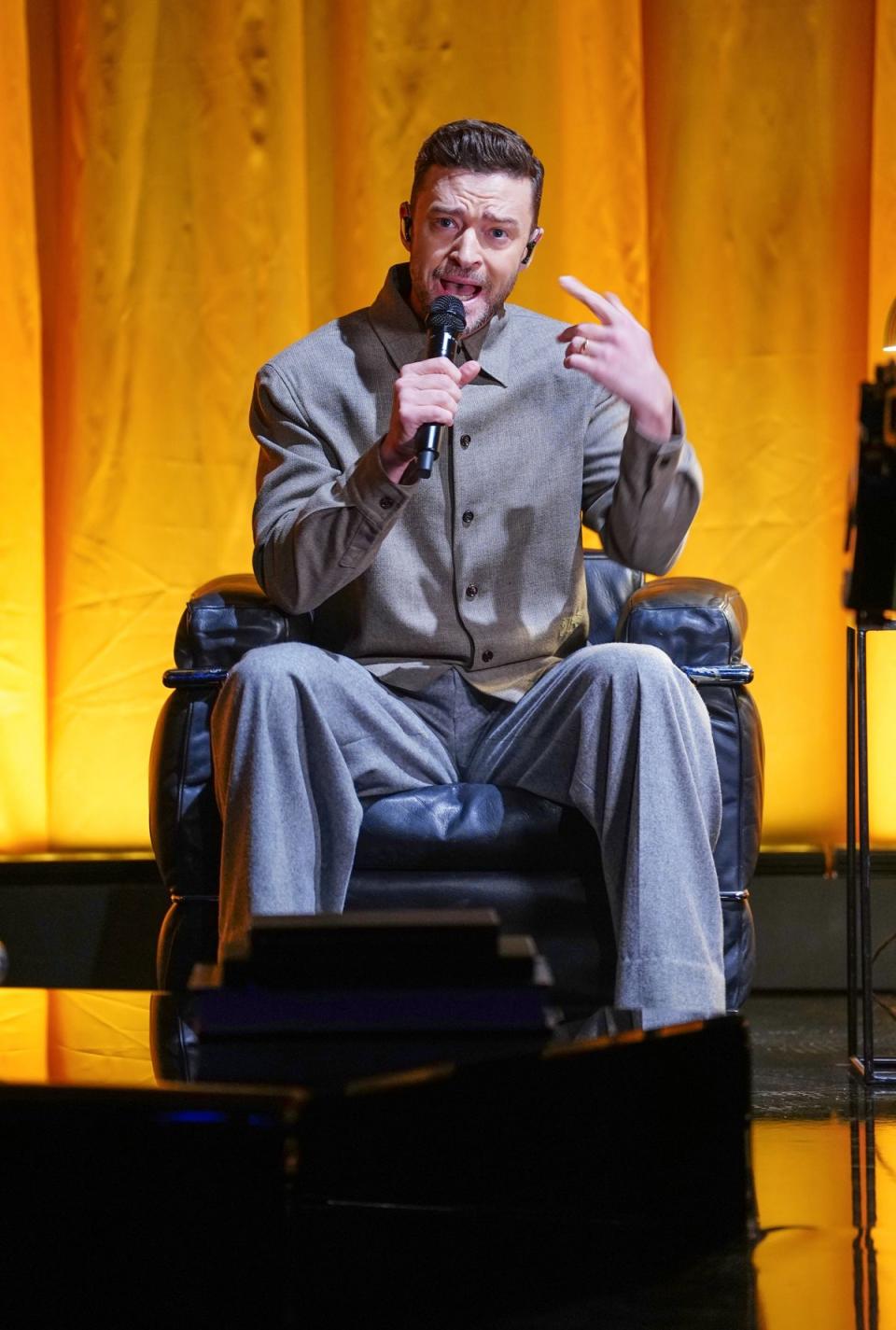 Justin Timberlake during the Graham Norton Show in February (Ian West/PA Wire)