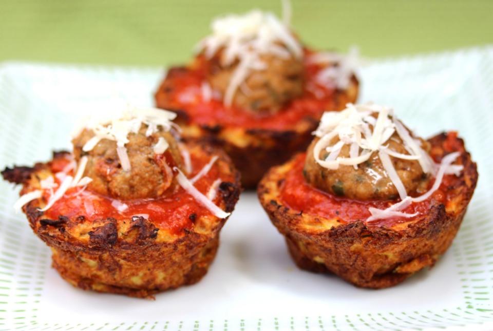 Spaghetti Squash Nest with Meatball Eggs