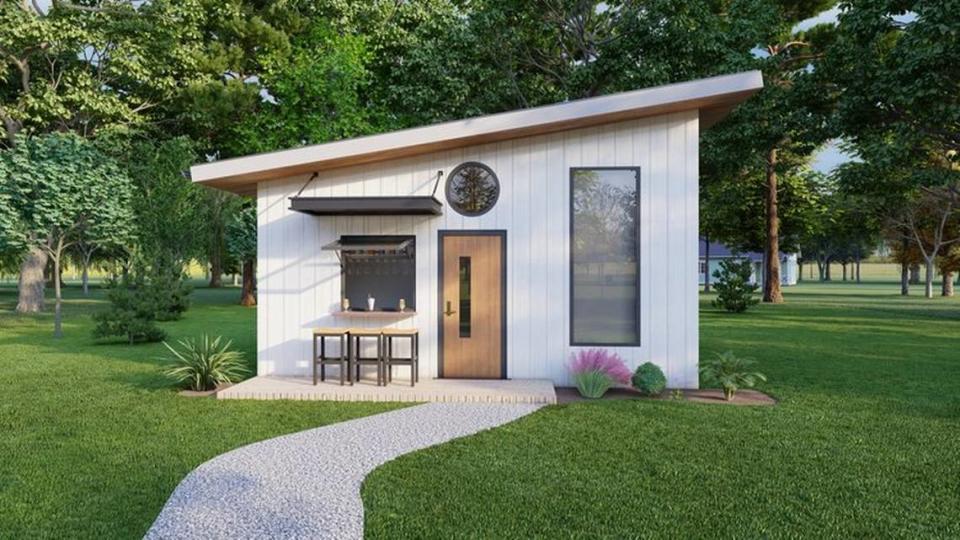 A rendering of 320 square foot accessory dwelling unit offered by Tiny Homes Raleigh.