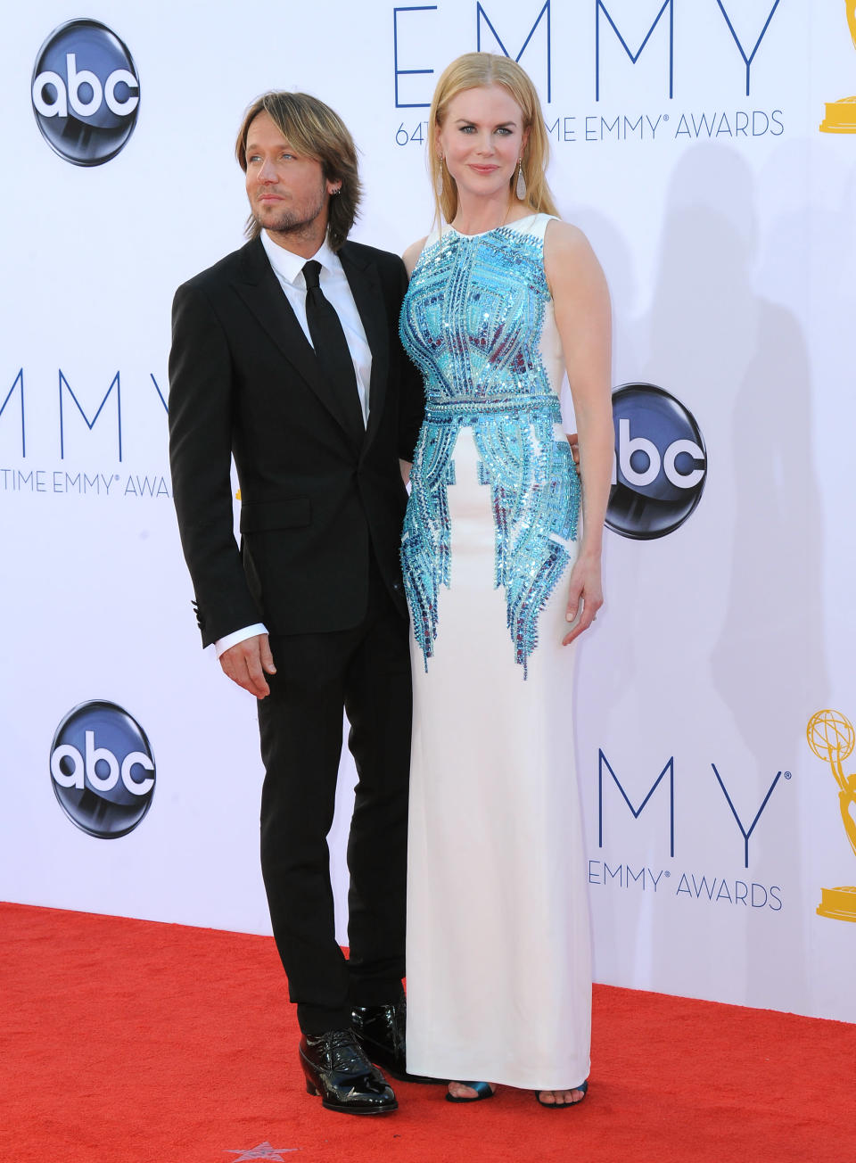 Keith Urban and Nicole Kidman arrive at the 64th Primetime Emmy Awards at the Nokia Theatre in Los Angeles on September 23, 2012.