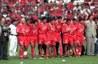 1999 - Con el Toluca ganó cuatro títulos de liga, entre ellos esta final dramática contra el Atlas en la temporada 1999. Las otras finales fueron en los años 1998, 2000, 2002.