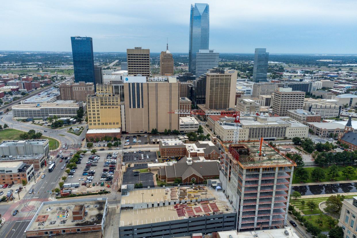 Citizen Tower and the Oklahoma City skyline are pictured in Oklahoma City, on Thursday, Sept. 21, 2023.