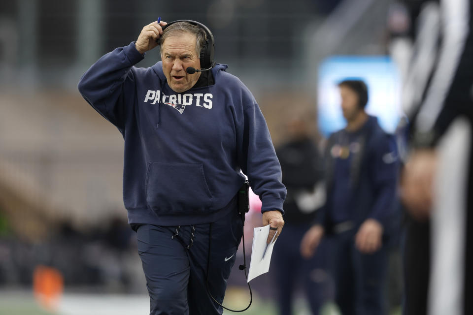 And that might be just about that for Bill Belichick as New England Patriots head coach. (AP Photo/Michael Dwyer)