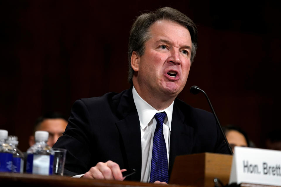 Supreme Court nominee Brett Kavanaugh on Thursday was questioned about his character in high school, notably the hard-partying lifestyle that was depicted in his yearbook. (Photo: POOL New / Reuters)