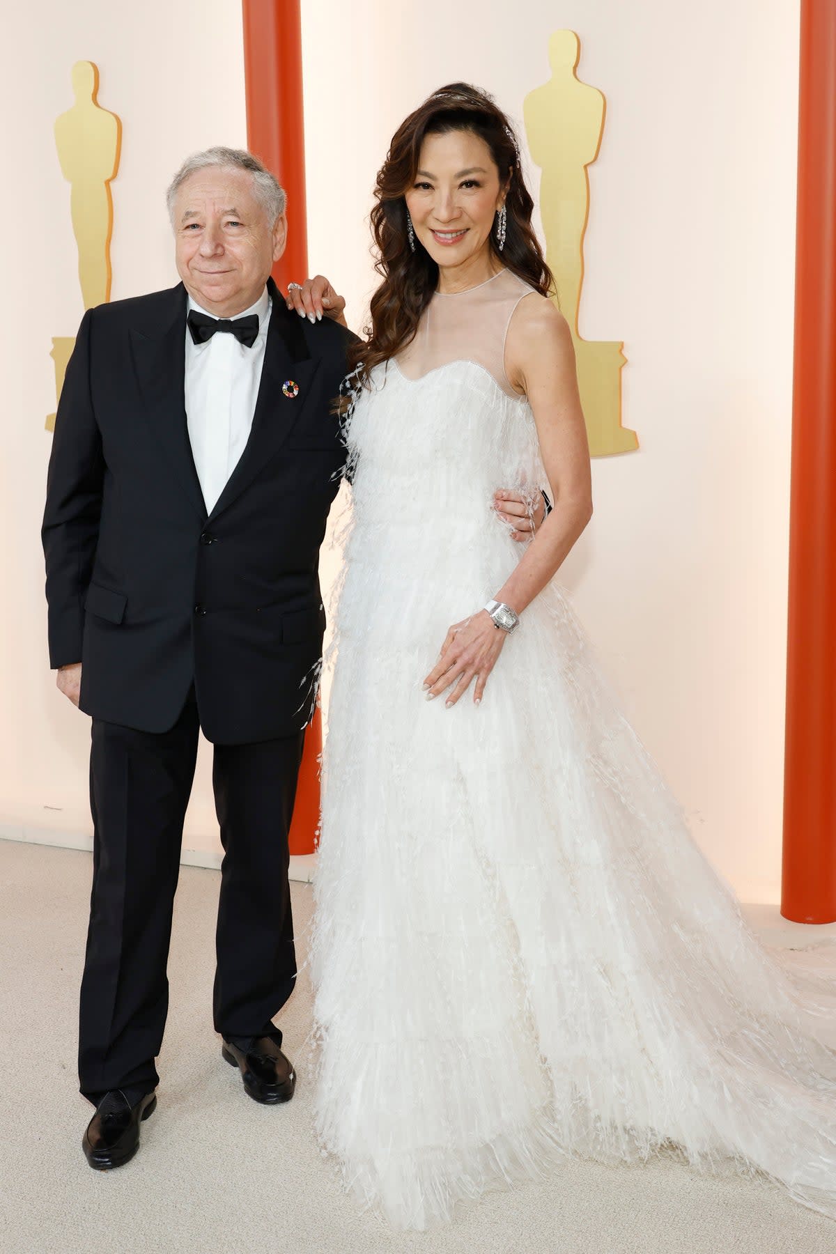 Jean Todt and Michelle Yeoh attend the 95th Annual Academy Awards on March 12, 2023 in Hollywood, California (Getty Images)