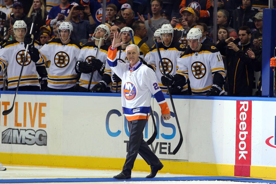 Hall of Famer Mike Bossy, seen here in retirement in 2015, played his entire NHL career with the Islanders.