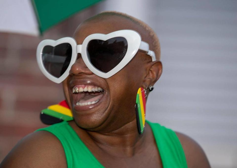 Pebbles Edwards enjoyed the JuneteenthKC 2021 Cultural Parade Saturday, June 12, 2021 in the Historic Jazz District near 18th and Vine.