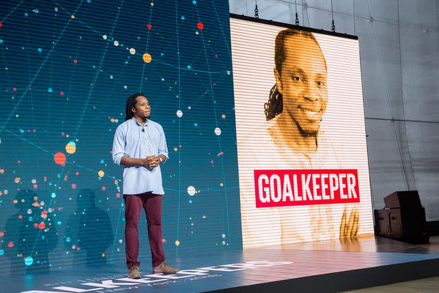 Mike Lawrence David Moinina Sengeh speaks during The Goalkeepers 2018 event at Jazz at Lincoln Center