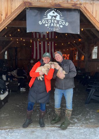 <p>Golden Dog Farm</p> Doug and Becca Worple at their farm