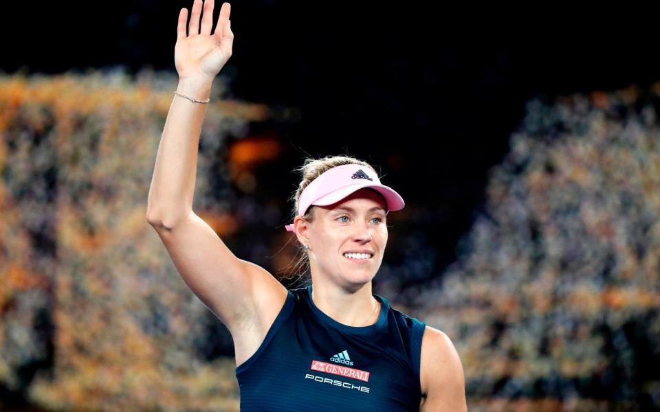 Birthday girl Angelique Kerber celebrates her victory - AFP