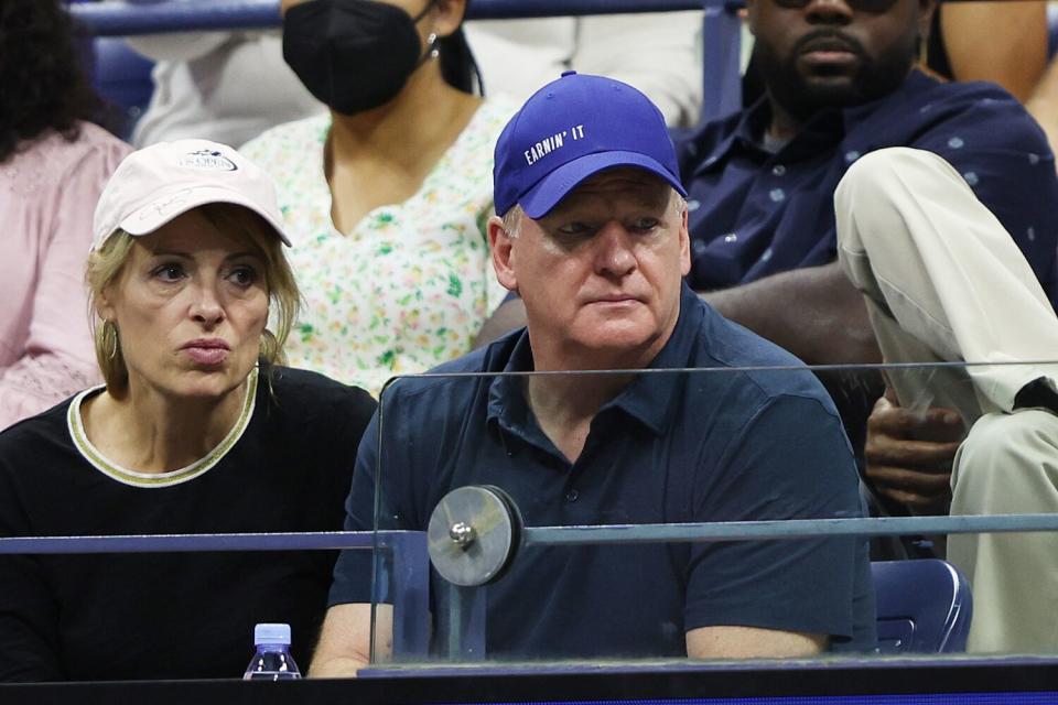 Roger Goodell looks on during the match between Anett Kontaveit and Serena Williams.