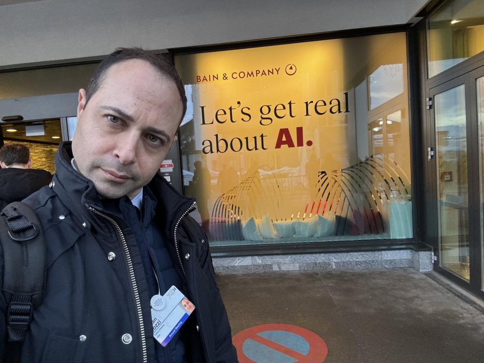 Yahoo Finance executive editor Brian Sozzi at the World Economic Forum in Davos, Switzerland. (Photo credit: Brian Sozzi). 