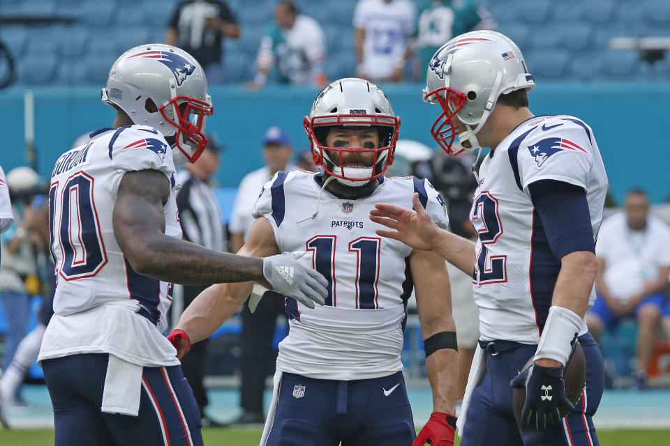 Josh Gordon and Julian Edleman figure to be featured even more in New England's offense with the departure of Rob Gronkowski. (Getty)