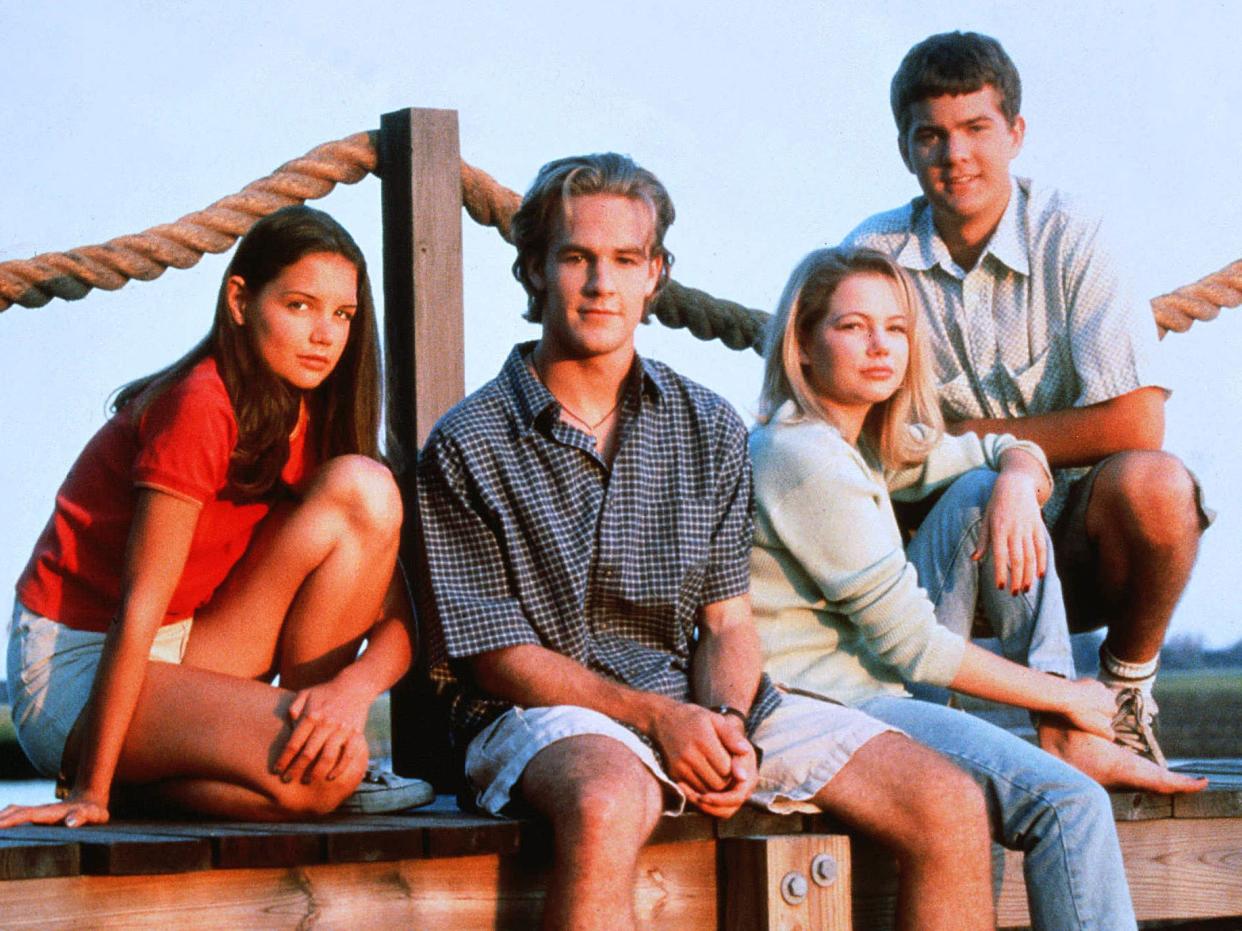 L-R: Katie Holmes, James Van Der Beek, Michelle Williams and Joshua Jackson in ‘Dawson’s Creek' (Rex Features)