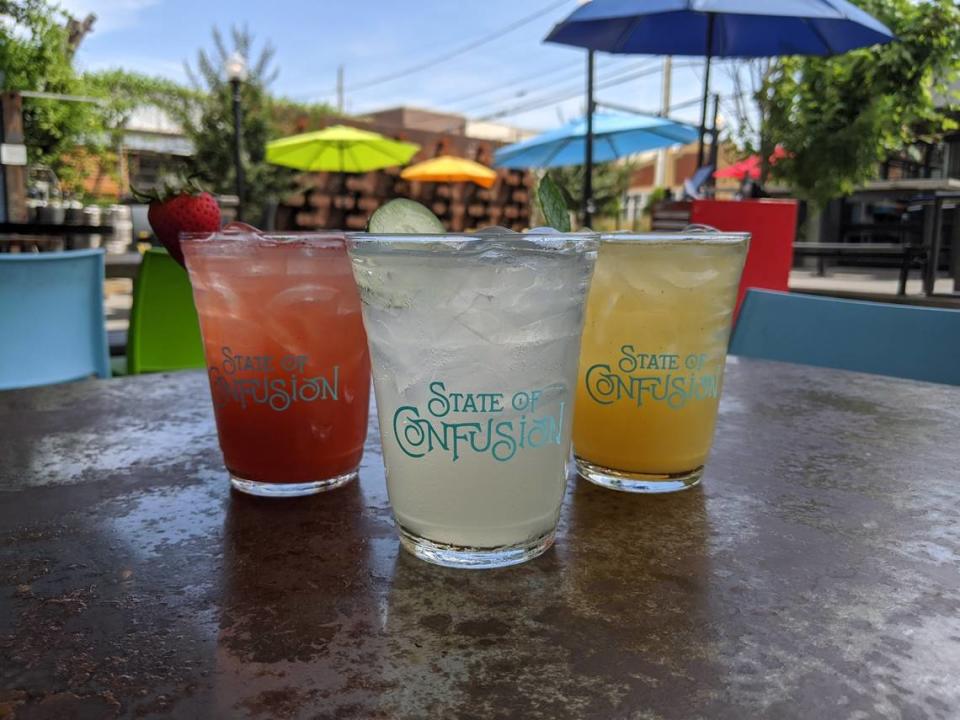 State of Confusion’s aguas frescas come in flavors such as Chicha Morada, Honey Peach, Strawberry Basil and Cherry Limeade.