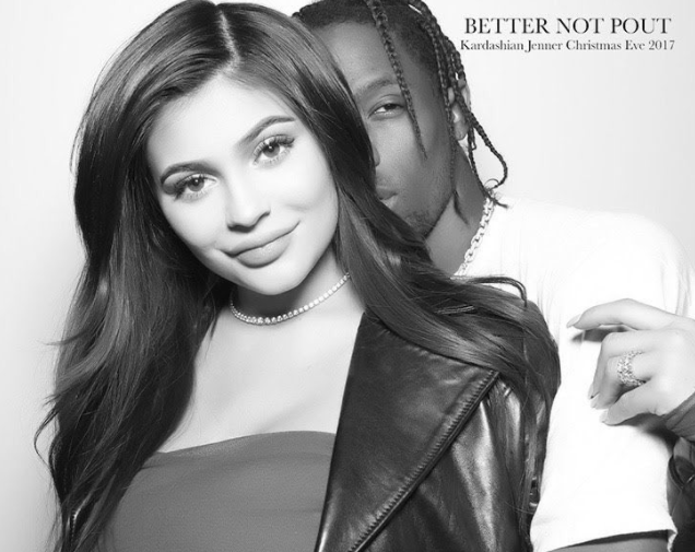 Kylie Jenner looked loved-up with ‘baby daddy’ Travis Scott on Christmas Eve. Source: Twitter